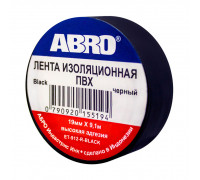 Изолента ПВХ ABRO EТ-912, черная, 19ммх9.1м., упаковка 10шт