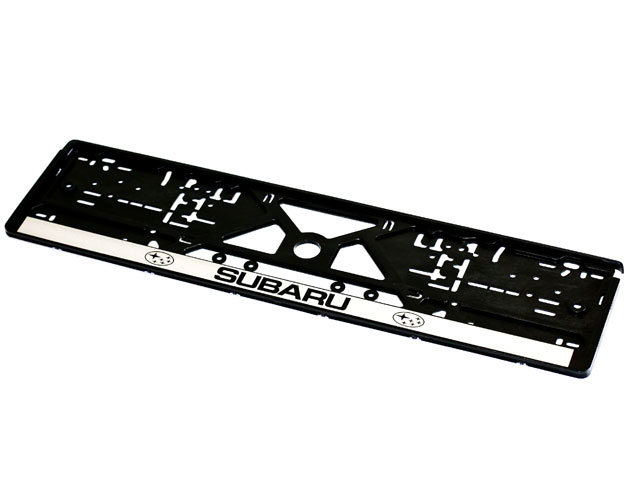 Рамка номерного знака пластиковая,  SUBARU (книжка, серебро, шелкография)