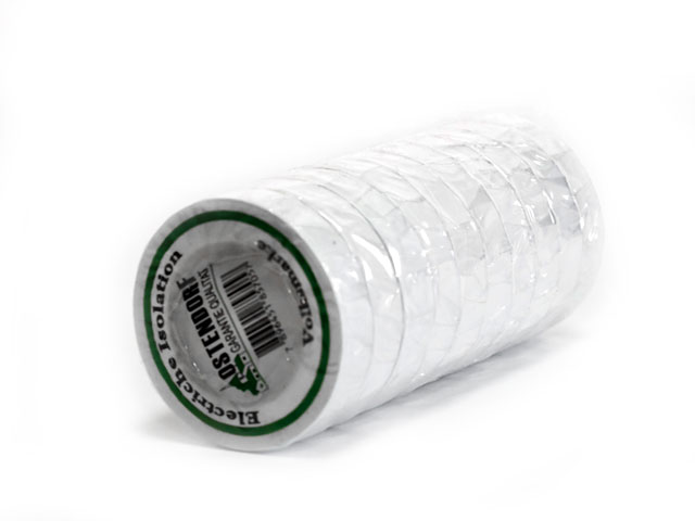 Изолента ПВХ OSTENDORF белая 15мм х 20м., упаковка 10шт, цена за 1шт.