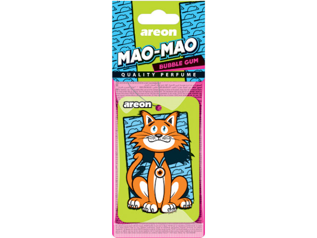 Ароматизатор для авто подвесной картонный  "AREON" MAO-MAO, " Buble Gum"  уп-ка 10шт, цена за 1 шт.