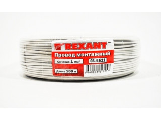 Провод монтажный автомобильный 'REXANT' ( 1 мм2  100м ) ПГВА , белый