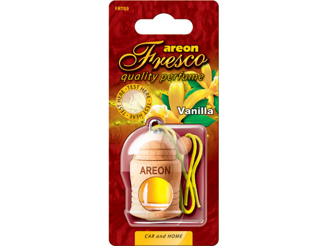 Ароматизатор для авто подвесной бутылочка "AREON"  FRESCO VANILLA , ваниль , Болгария