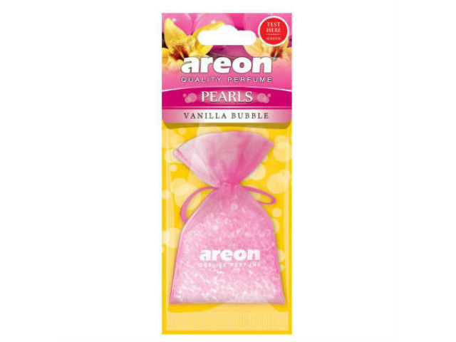 Ароматизатор для авто подвесной мешочек с гранулами "AREON" PEARLS гелевый"Vanilla Bubble"(Болгария)