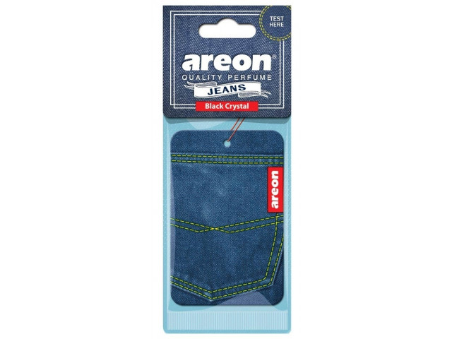 Ароматизатор для авто подвесной картонный "AREON" Jeans Products , аромат "BLACK CRYSTAL" (Болгария) Ароматизатор для авто подвесной картонный "AREON" Jeans Products , аромат "BLACK CRYSTAL" (Болгария)