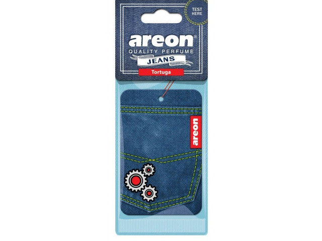 Ароматизатор для авто подвесной картонный "AREON" Jeans Products , аромат "TORTUGA" (Болгария)
