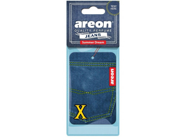Ароматизатор для авто подвесной картонный "AREON" Jeans Products , аромат "SUMMER DREAMS" (Болгария)