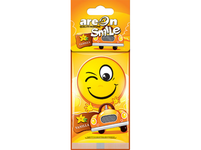 Ароматизатор для авто подвесной картонный "AREON" SMILE RING аромат- "VANILLA" (Болгария)
