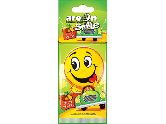 Ароматизатор для авто подвесной картонный "AREON" SMILE RING аромат- "TUTTI FRUTTI" (Болгария)