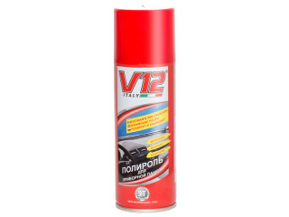 Полироль для  пластика автомобиля   "V12" антистатик, запах свежести клубника (200 мл) (Италия)