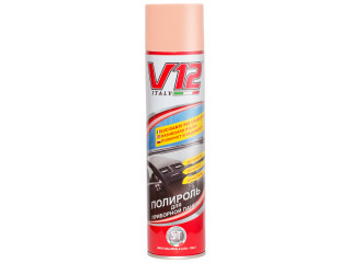Полироль для  пластика автомобиля  "V12" антистатик, запах свежести персик (400 мл) (Италия)