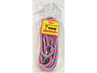 Трос  буксировочный "веревка альпинистская"  БОГАТЫРЬ ( 7т., 2 крюка, диаметр 15мм.) в пакете