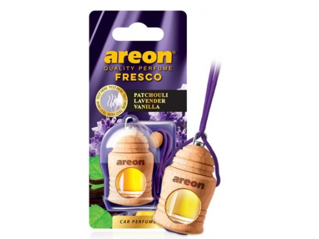 Ароматизатор для авто подвесной бутылочка "AREON"  FRESCO PATCHOULI LAV VANIL , ваниль , Болгария