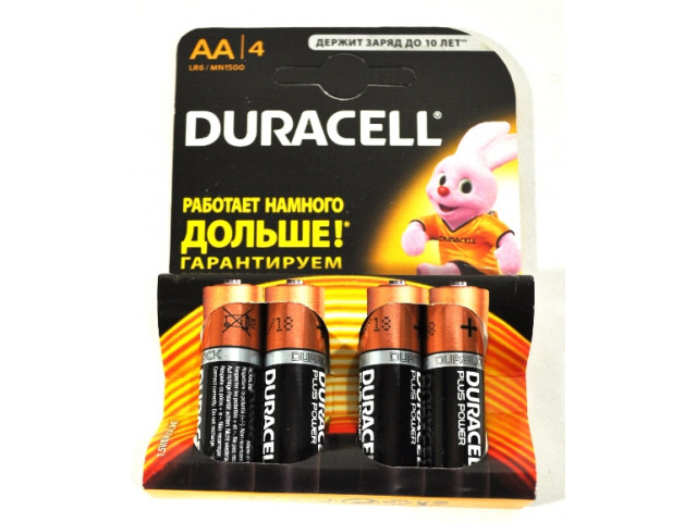 Элемент питания  "DURACELL" (AA-пальчиковый) к-т. (4шт)