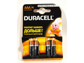 Элемент питания  "DURACELL" (AAА-мизинчиковые) к-т. (4шт)