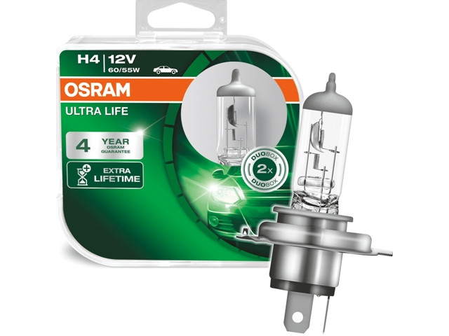 Автолампа H4 12V 60/55W P43t Ultra life (бокс 2шт) OSRAM 64193ULT-HCB