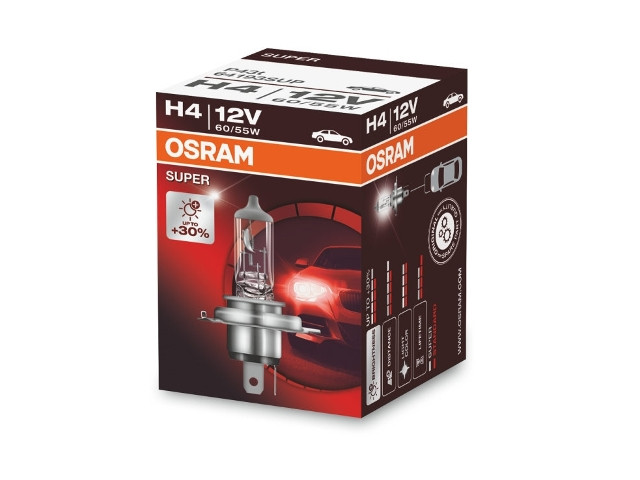 Автолампа H4 12V 60/55W P43t Super +30% (коробка) OSRAM 64193SUP