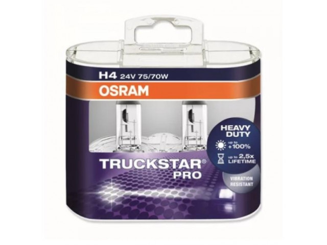 Автолампа H4 24V 75/70W P43t Truckstar Pro (бокс 2шт) OSRAM 64196TSP-HCB