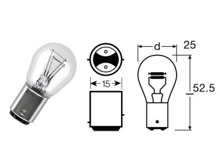 Автолампа P21/5W 12V 21/5W BAY15d (коробка 10шт) PHILIPS 12499CP