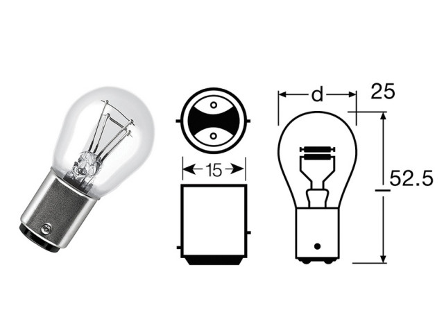 Автолампа P21/5W 12V 21/5W BAY15d (коробка 10шт) PHILIPS 12499CP