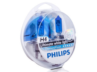 Автолампа H4 12V  60/55W P43t Diamond Vision (бокс 2шт) PHILIPS 12342DVS2