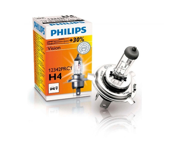 Автолампа H4 12V 60/55W P43t Vision Premium +30% (в индив.коробке) PHILIPS  12342PRC1 купить оптом в Москве — цена в интернет-магазине