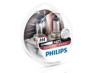 Автолампа H4 12V 60/55W P43t Vision Plus +60% (бокс 2шт) PHILIPS 12342VPS2