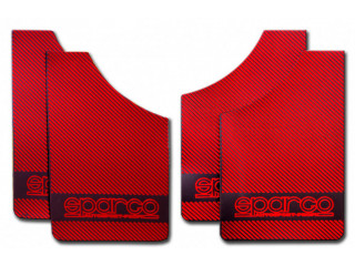 Брызговик универсальный ALMEGA цвет-карбон металлик красный , для легковых автомобилей  (4шт.)