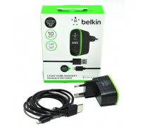 Зарядное устройство сетевое 'BELKIN', черное, 220V,2слота-USB, разъем ip7 iPhone. длина 1,2м,10W