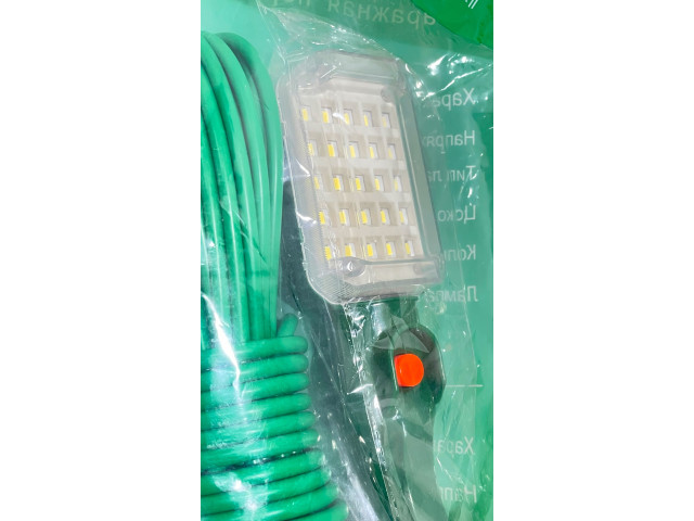 Светильник переносной светодиодный 220В 25 LED 5м, питание от сети