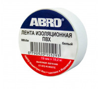 Изолента ПВХ ABRO EТ-912, белая, 19ммх18.2м., упаковка 10шт