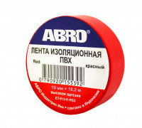 Изолента ПВХ ABRO EТ-912, красная, 19ммх18.2м., упаковка 10шт