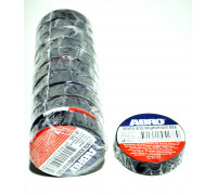 Изолента ПВХ ABRO EТ-912, черная, 19ммх18.2м.,  упаковка 10шт