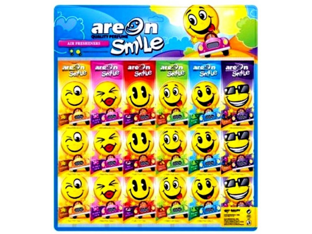 Ароматизатор для авто подвесной картонный "AREON" SMILE RING  (лист 72шт. цена за 1 шт. Болгария)