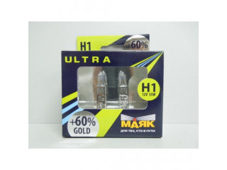 Автолампа H1 ULTRA Gold +60% 12v 55w P14,5s  "Маяк " (комплект 2шт)