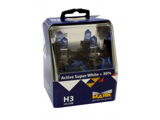 Автолампа H3 Active Super White+30% 12V 55W PK22s   "Маяк"(комплект 2шт)