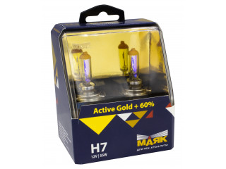 Автолампа H7 Active Gold+60%  12V 55W PX26d   "Маяк"(комплект 2шт)
