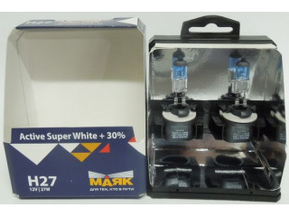 Автолампа Н27 Active Super White+30% 12V 27W PG13   "Маяк"(комплект 2шт)