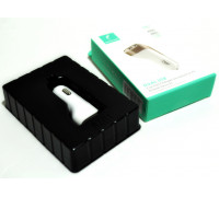 Зарядное устройство  в прикуриватель белое, 2слот-USB/2,4А,12W (отдельно блок)