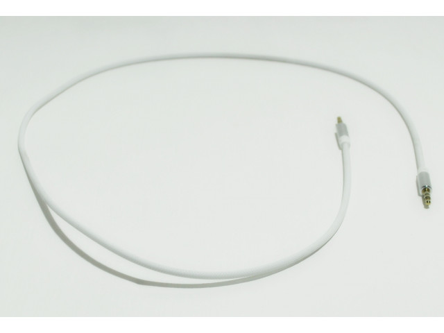 Кабель AUX аудио  длина 1м, оплетка-силикон, цвет-белый