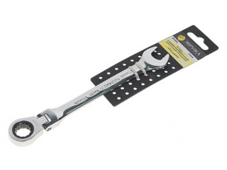 Ключ комбинированный трещоточный шарнирный  8мм (на держателе) ЭВРИКА