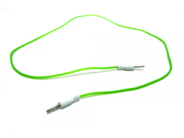 Кабель AUX аудио  длина 1м, оплетка-силикон, цвет- зеленый
