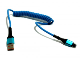 Кабель USB  TYPE-C , шнур витой 1.2М , синий