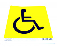 Знак наклейка на автомобиль квадратная "Инвалид" двухсторонняя (150*150) уп-ка 10шт, цена за шт.