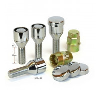 Секретки на колеса (болты) М12*1,25*28, Хром,Конус, вращ.кольцо, 2кл. (2101)