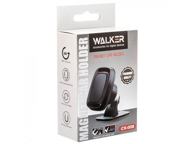 Держатель мобильного телефона WALKER CX-008 магнитный на панель, черный