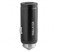 Зарядное устройство  в прикуриватель WALKER 1 слот USB, 2.4А, 12Вт, быстрая зарядка, блочок,WCR-23