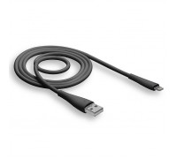 Кабель USB "WALKER" Apple Lightning (2.1А), черный, длина 1м.,  C305, в  индив. коробке