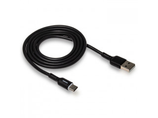 Кабель USB "XO" TYPE-C  1м., быстрая зарядка, 3А, индикатор, мягкая оплетка, черный,NB-112,в коробке