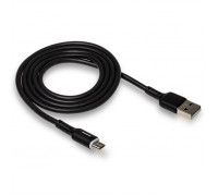 Кабель USB "XO" microUSB, 1м. быстрая зарядка(3А), индикатор,мягкая оплетка,черный, NB-112,в коробке
