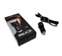 Зарядное устройство  в прикуриватель WALKER 2 слота USB, 2.4А, 10,5Вт + кабель Micro, черное